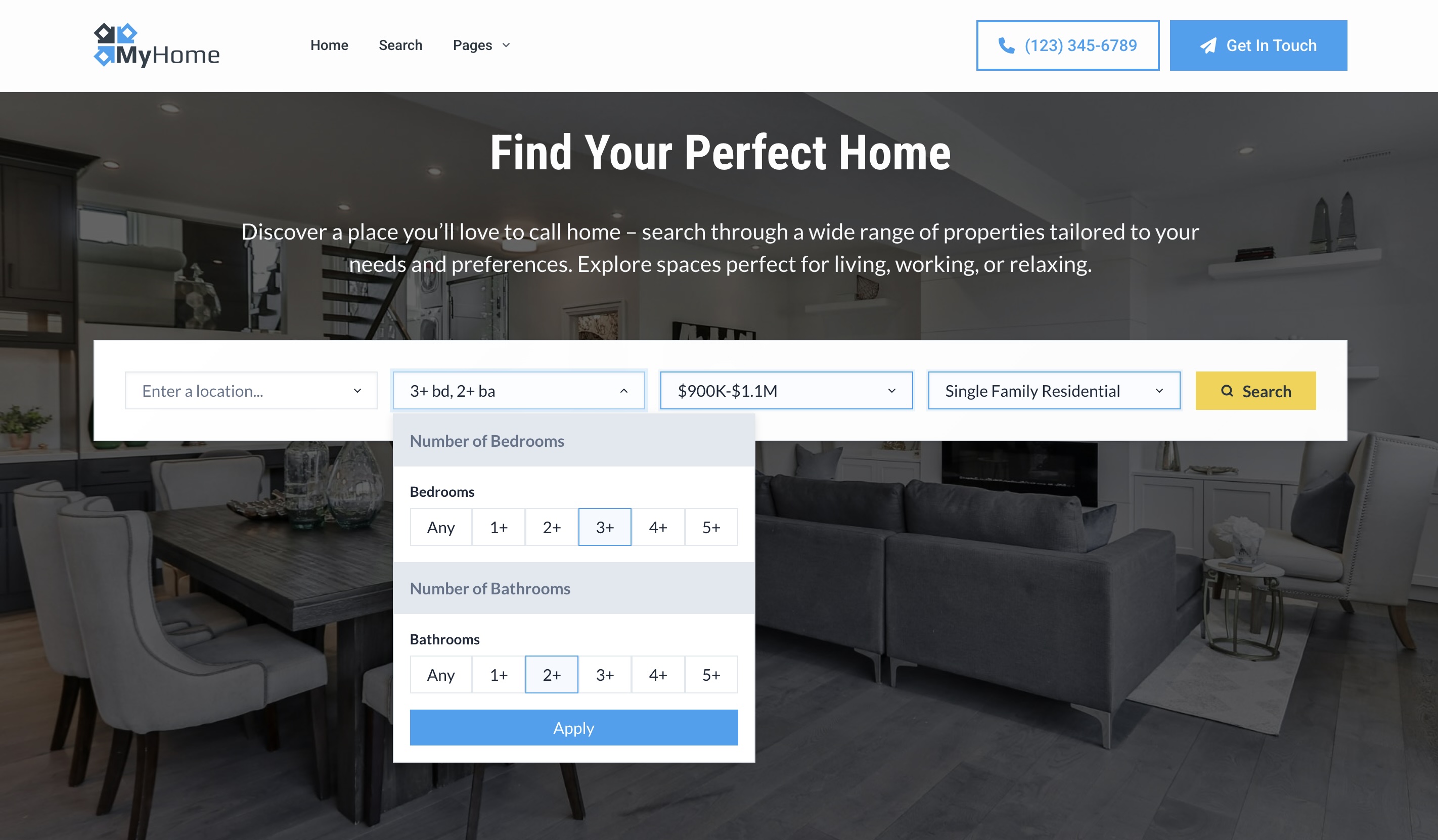 MyHome - Real Estate WordPress Theme - 1